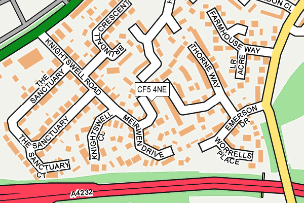 CF5 4NE map - OS OpenMap – Local (Ordnance Survey)