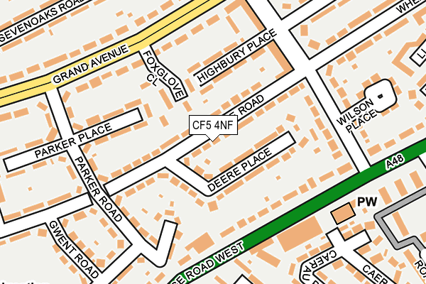 CF5 4NF map - OS OpenMap – Local (Ordnance Survey)