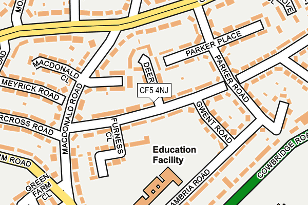 CF5 4NJ map - OS OpenMap – Local (Ordnance Survey)