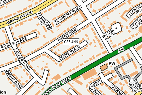 CF5 4NN map - OS OpenMap – Local (Ordnance Survey)