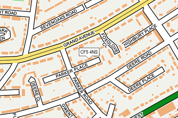 CF5 4NS map - OS OpenMap – Local (Ordnance Survey)