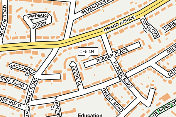 CF5 4NT map - OS OpenMap – Local (Ordnance Survey)