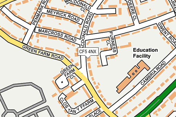 CF5 4NX map - OS OpenMap – Local (Ordnance Survey)
