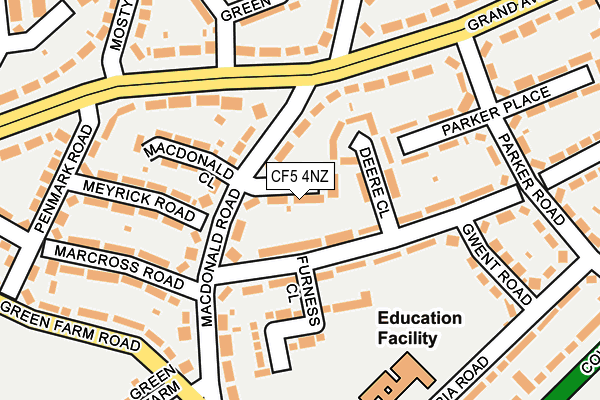 CF5 4NZ map - OS OpenMap – Local (Ordnance Survey)