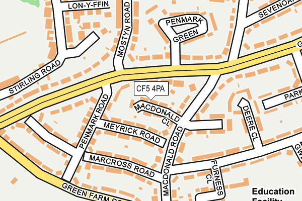 CF5 4PA map - OS OpenMap – Local (Ordnance Survey)