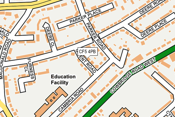 CF5 4PB map - OS OpenMap – Local (Ordnance Survey)