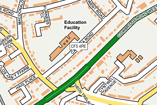CF5 4PE map - OS OpenMap – Local (Ordnance Survey)