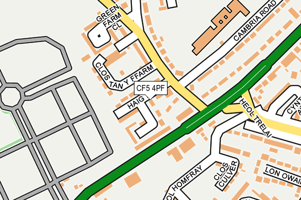 CF5 4PF map - OS OpenMap – Local (Ordnance Survey)