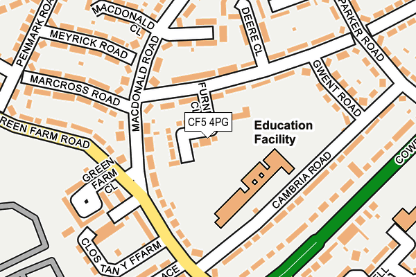 CF5 4PG map - OS OpenMap – Local (Ordnance Survey)