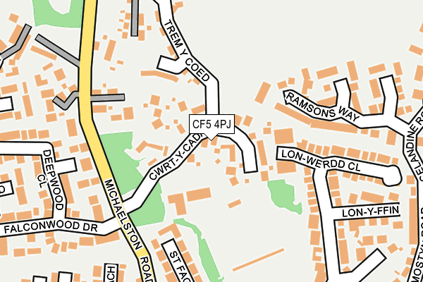 CF5 4PJ map - OS OpenMap – Local (Ordnance Survey)