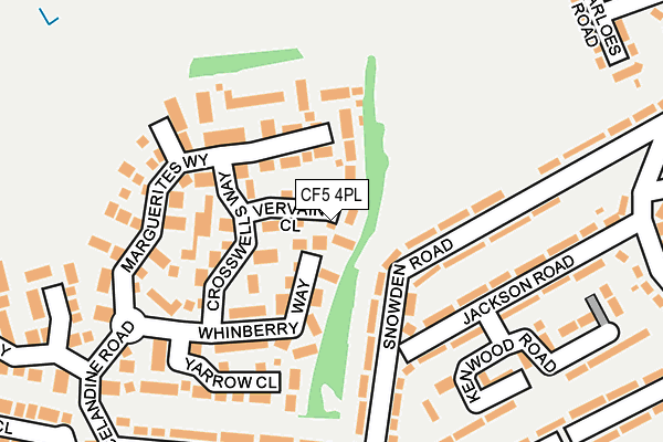 CF5 4PL map - OS OpenMap – Local (Ordnance Survey)