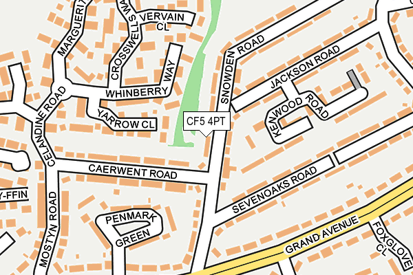 CF5 4PT map - OS OpenMap – Local (Ordnance Survey)