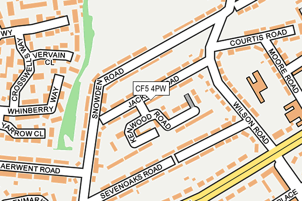 CF5 4PW map - OS OpenMap – Local (Ordnance Survey)