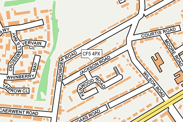 CF5 4PX map - OS OpenMap – Local (Ordnance Survey)