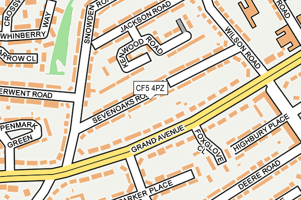 CF5 4PZ map - OS OpenMap – Local (Ordnance Survey)