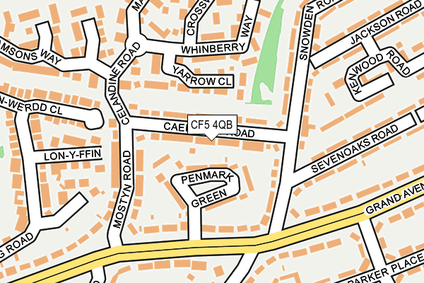 CF5 4QB map - OS OpenMap – Local (Ordnance Survey)