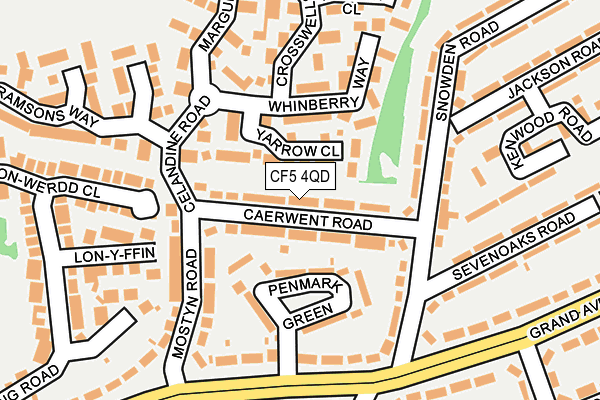 CF5 4QD map - OS OpenMap – Local (Ordnance Survey)