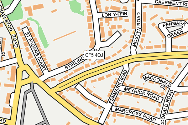 CF5 4QJ map - OS OpenMap – Local (Ordnance Survey)