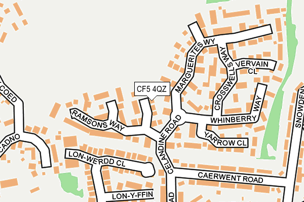 CF5 4QZ map - OS OpenMap – Local (Ordnance Survey)