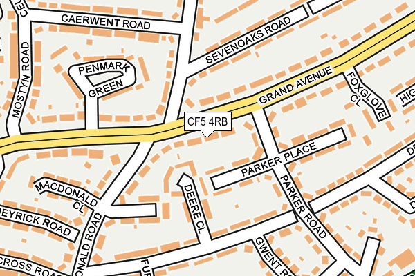 CF5 4RB map - OS OpenMap – Local (Ordnance Survey)