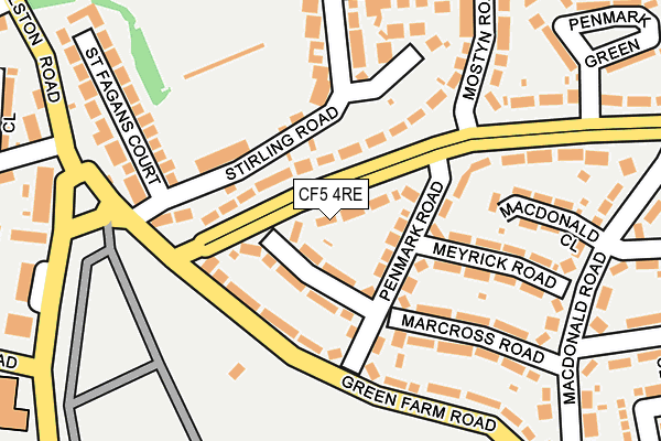 CF5 4RE map - OS OpenMap – Local (Ordnance Survey)