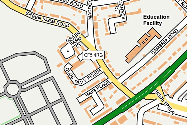 CF5 4RG map - OS OpenMap – Local (Ordnance Survey)