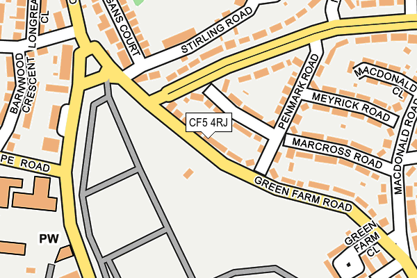 CF5 4RJ map - OS OpenMap – Local (Ordnance Survey)