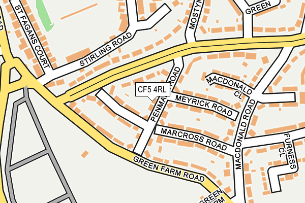CF5 4RL map - OS OpenMap – Local (Ordnance Survey)