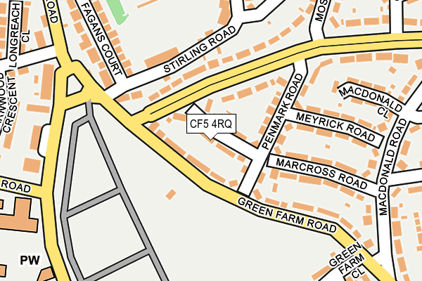 CF5 4RQ map - OS OpenMap – Local (Ordnance Survey)