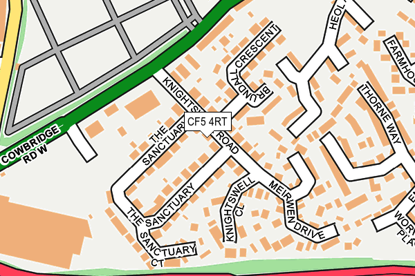 CF5 4RT map - OS OpenMap – Local (Ordnance Survey)