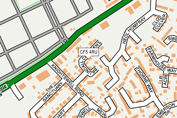 CF5 4RU map - OS OpenMap – Local (Ordnance Survey)