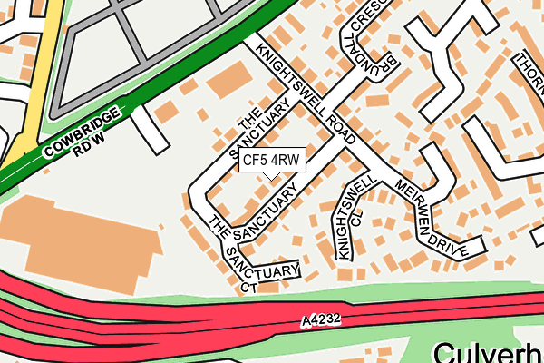 CF5 4RW map - OS OpenMap – Local (Ordnance Survey)