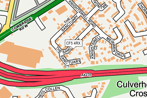 CF5 4RX map - OS OpenMap – Local (Ordnance Survey)
