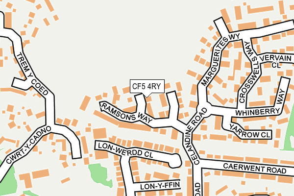 CF5 4RY map - OS OpenMap – Local (Ordnance Survey)