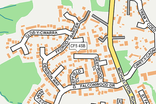 CF5 4SB map - OS OpenMap – Local (Ordnance Survey)