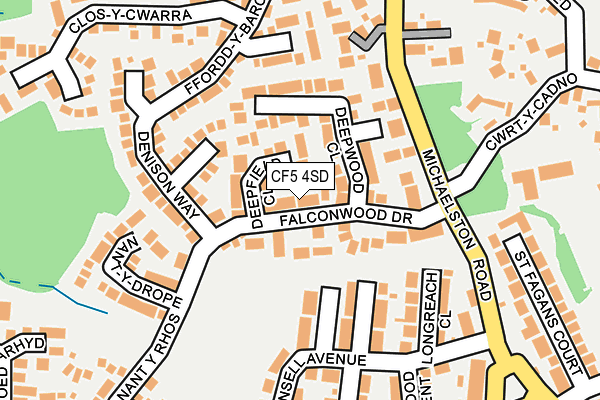 CF5 4SD map - OS OpenMap – Local (Ordnance Survey)