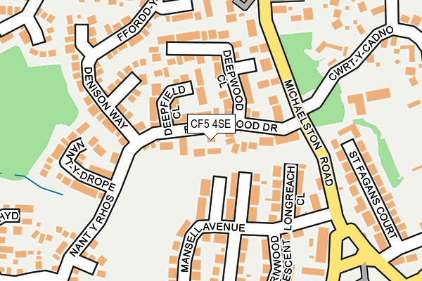 CF5 4SE map - OS OpenMap – Local (Ordnance Survey)