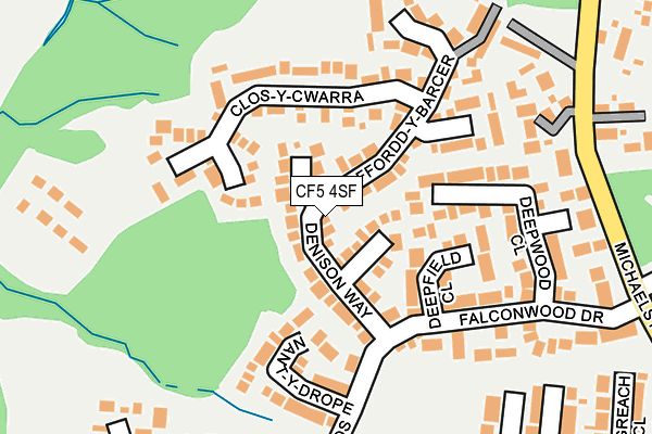 CF5 4SF map - OS OpenMap – Local (Ordnance Survey)