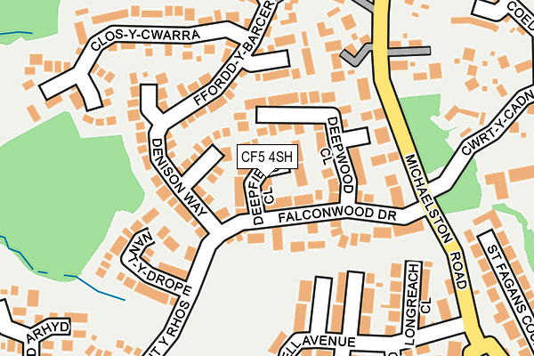 CF5 4SH map - OS OpenMap – Local (Ordnance Survey)