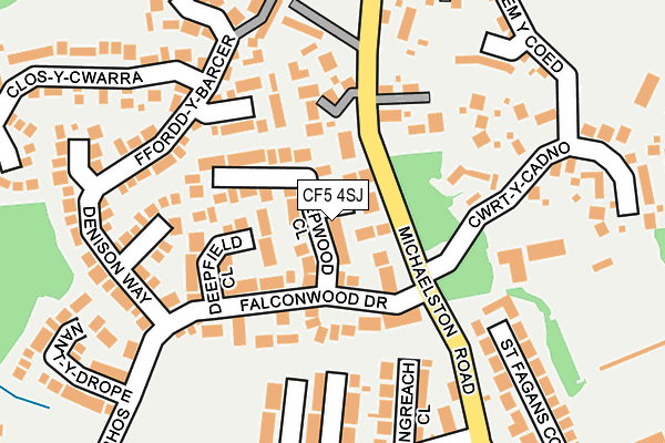 CF5 4SJ map - OS OpenMap – Local (Ordnance Survey)