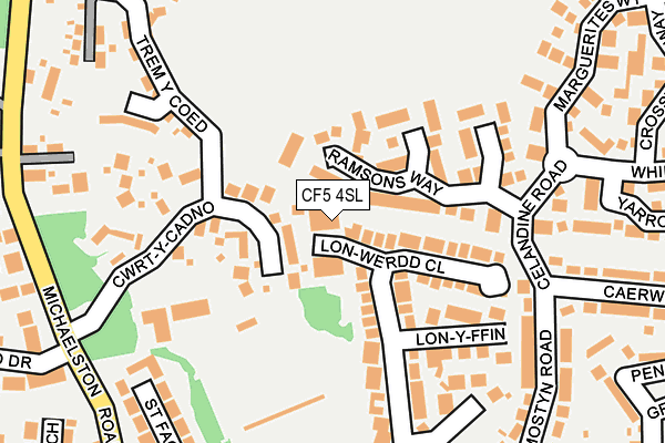 CF5 4SL map - OS OpenMap – Local (Ordnance Survey)