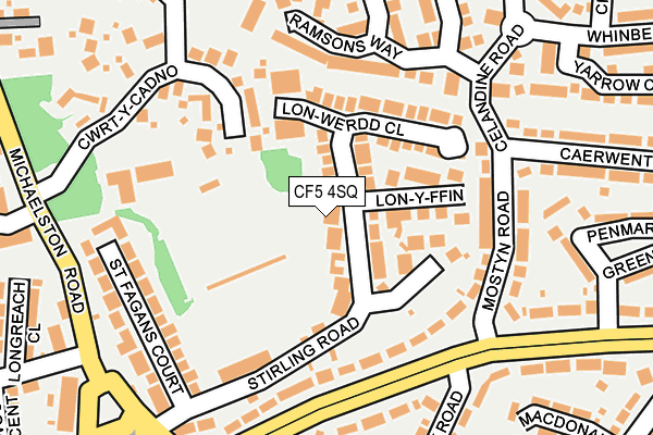 CF5 4SQ map - OS OpenMap – Local (Ordnance Survey)