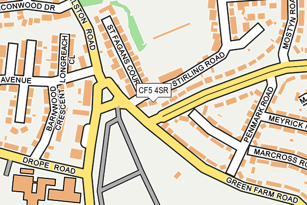 CF5 4SR map - OS OpenMap – Local (Ordnance Survey)