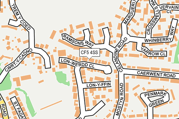 CF5 4SS map - OS OpenMap – Local (Ordnance Survey)