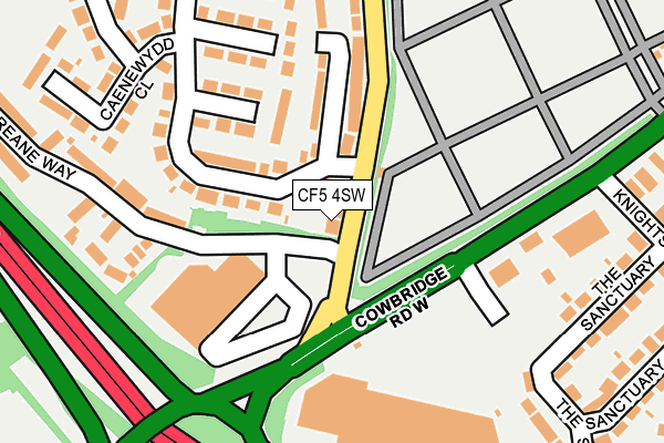 CF5 4SW map - OS OpenMap – Local (Ordnance Survey)