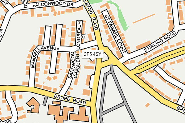 CF5 4SY map - OS OpenMap – Local (Ordnance Survey)