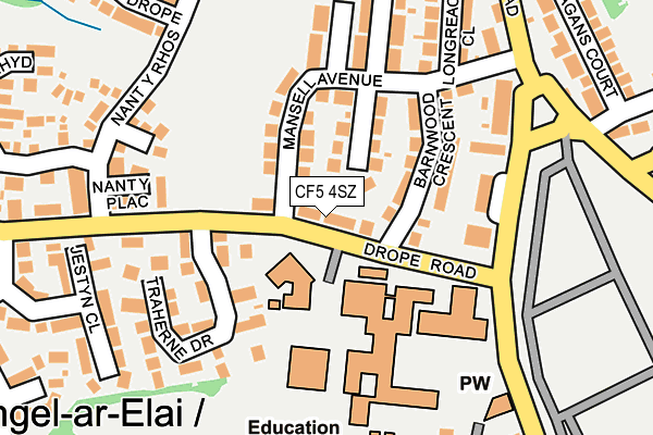 CF5 4SZ map - OS OpenMap – Local (Ordnance Survey)