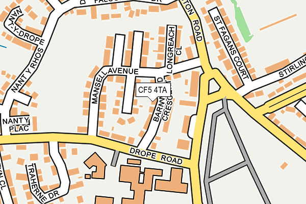 CF5 4TA map - OS OpenMap – Local (Ordnance Survey)