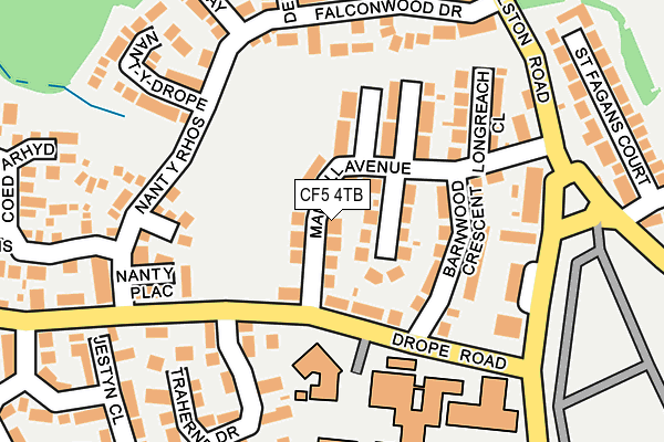 CF5 4TB map - OS OpenMap – Local (Ordnance Survey)