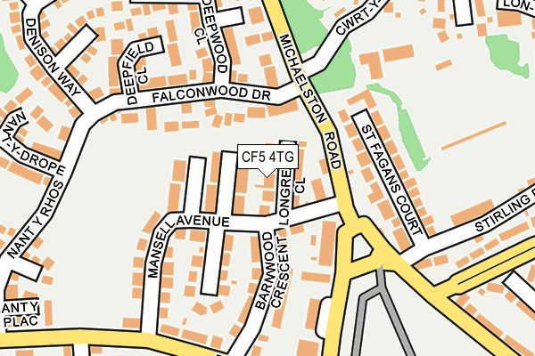 CF5 4TG map - OS OpenMap – Local (Ordnance Survey)